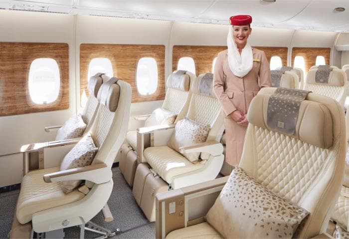 Emirates tutvustas uut A380 premium economy salongi